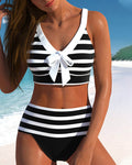 Rosamund - High-Waisted Striped Bikini