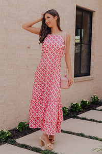 Pink Meadow Bloom Floral Midi Dress