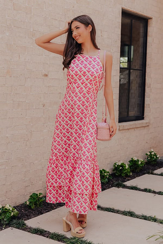 Pink Meadow Bloom Floral Midi Dress