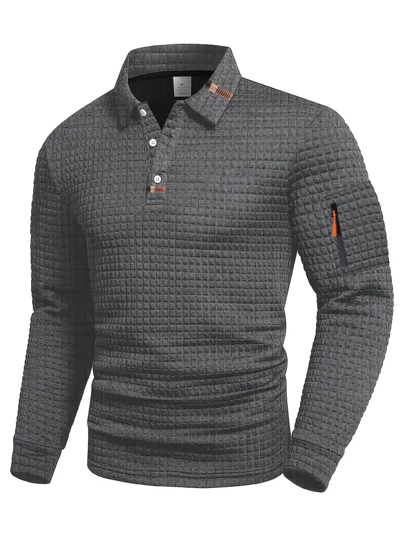 Gabriel – Textured Polo Shirt with Breathable Warm Fabric