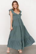 Ellie Ruffle Top Dress Terracotta