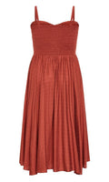 Maui Shirred Maxi Dress Ginger