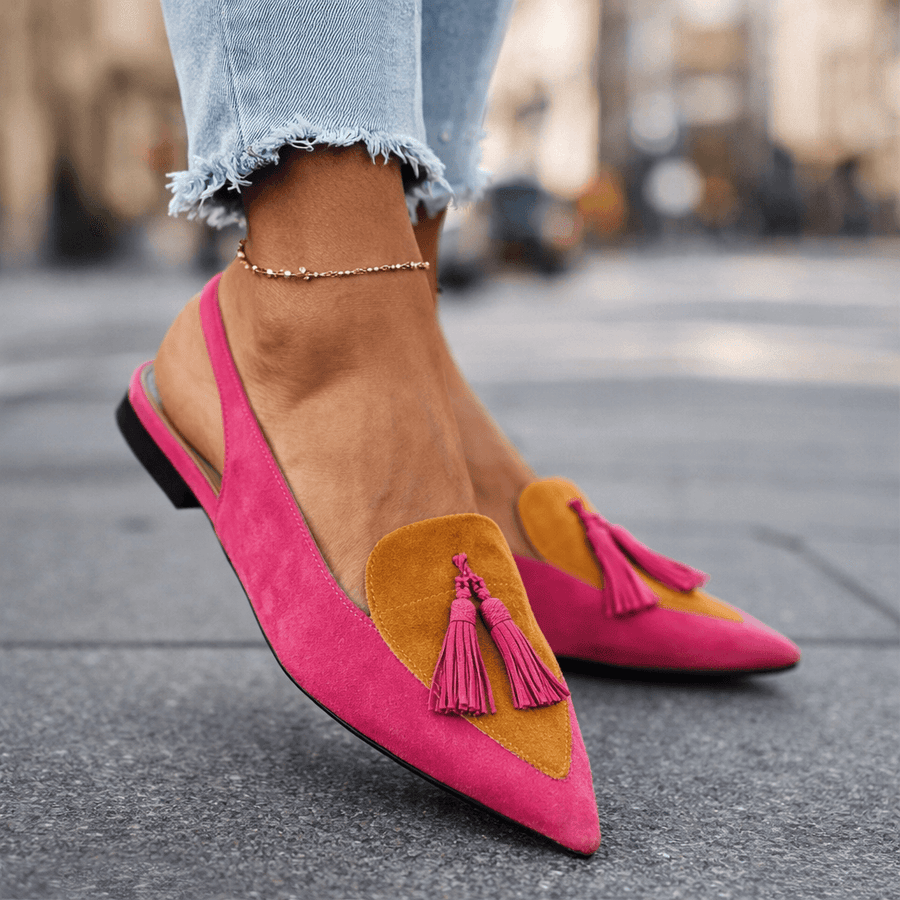 Fabienne - Suede Tassel Strap Sandals