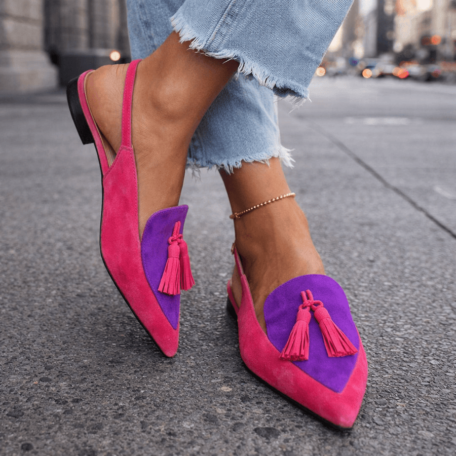 Fabienne - Suede Tassel Strap Sandals