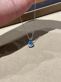 Ice Blue D Teardrop Necklace