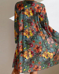 Queniva - Three-Piece Bikini with Floral Skirt
