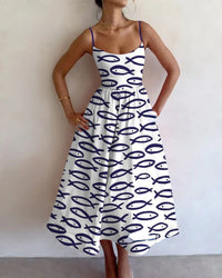 Hope - Coastal Sketch Midi Dress