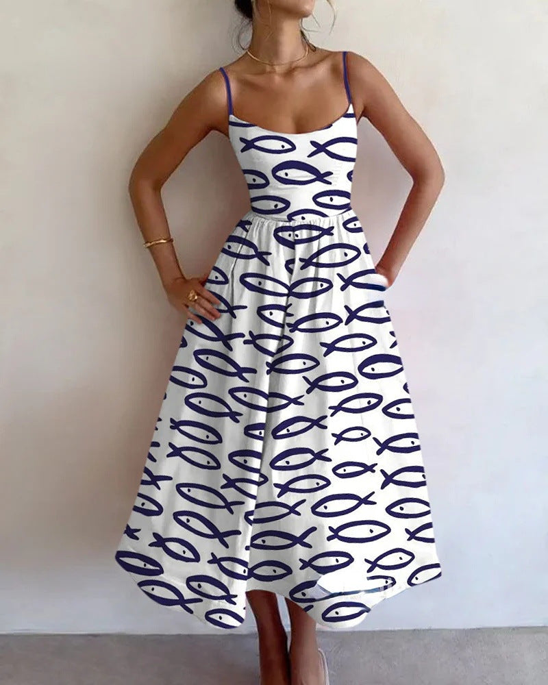 Hope - Coastal Sketch Midi Dress