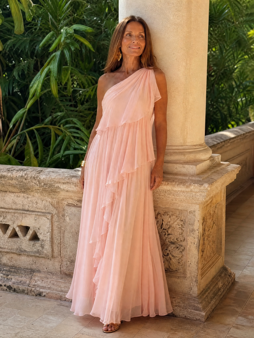 Nairi - One-Shoulder Ruffle Maxi Dress
