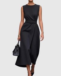 Clarimond | Elegant Round Neck Dress Black