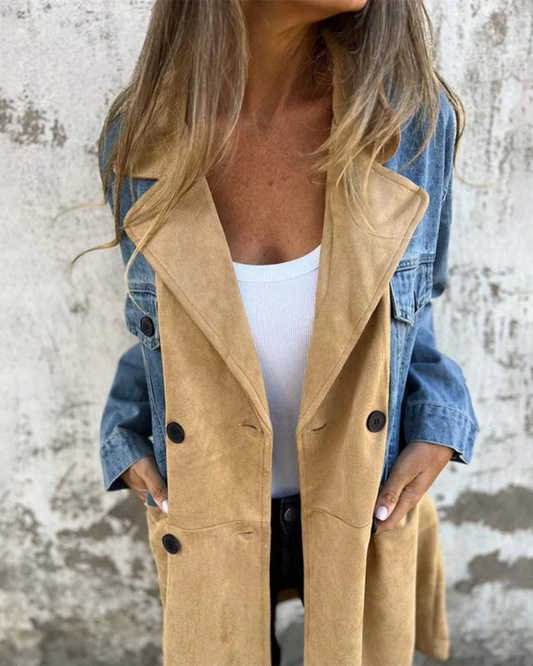 Iris | Denim and Camel Wool Coat
