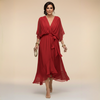 Tilly - Elegant V-Neck Chiffon Dress