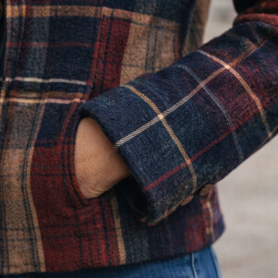 Penelope - Plaid Mid-Season Coat