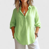 Franzina | Comfortable Linen Blouse Green