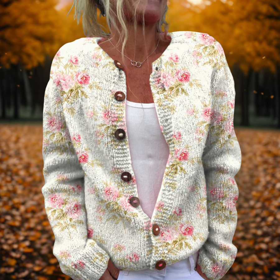 Jessie | Flower Art Cardigan Multicolour