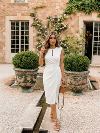 Alina - Sleeveless Midi Dress with Keyhole Detail