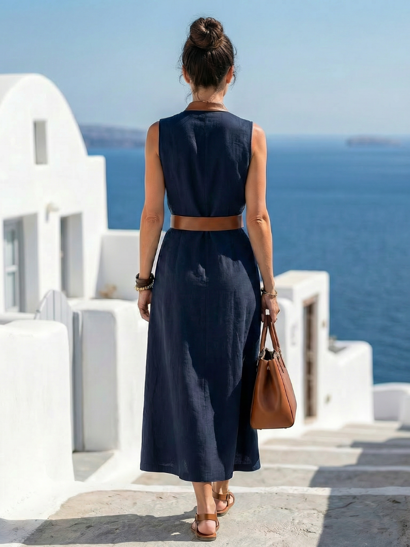 Runa - Contrast Line Midi Dress
