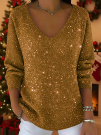 Prue – Festive V-Neck Jumper