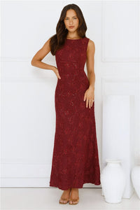 Stay Fab Maxi Dress Wine L Red