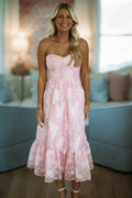Dreamer Girl Midi Dress Pink Small