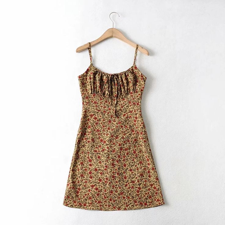 Foridol Strap Sleeveless Print Boho Summer Dress Long Green Floral