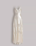 Satin Dress With Lace Inserts