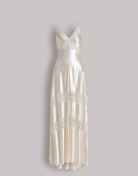 Satin Dress With Lace Inserts