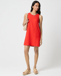 Linen Blend Sleeveless Mini Dress