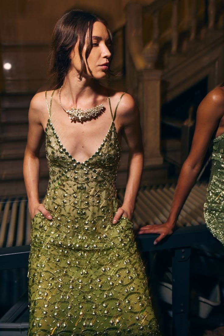 PERIDOT IRIDESCENT MEDALLION DRESS — CUCCULELLI SHAHEEN