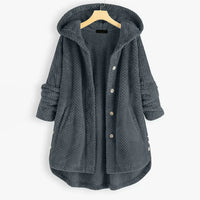 Niah - Cosy Hooded Coat Grey