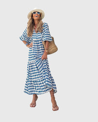 Sarah - Boho Maxi Dress Blue