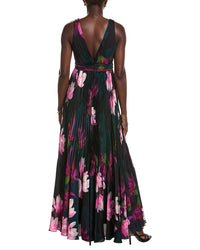 Ungaro Vera Deep V Neck Maxi Dress