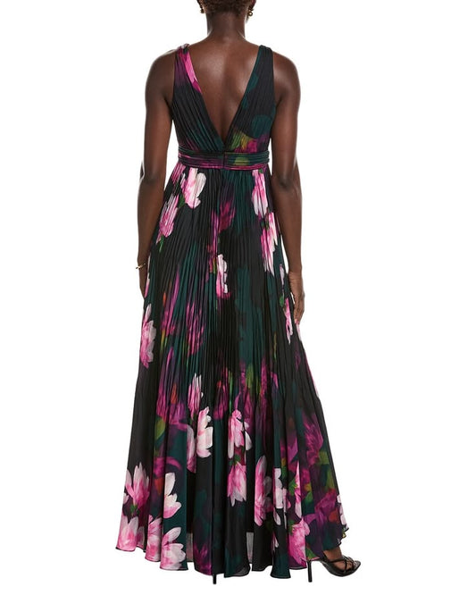 Ungaro Vera Deep V Neck Maxi Dress