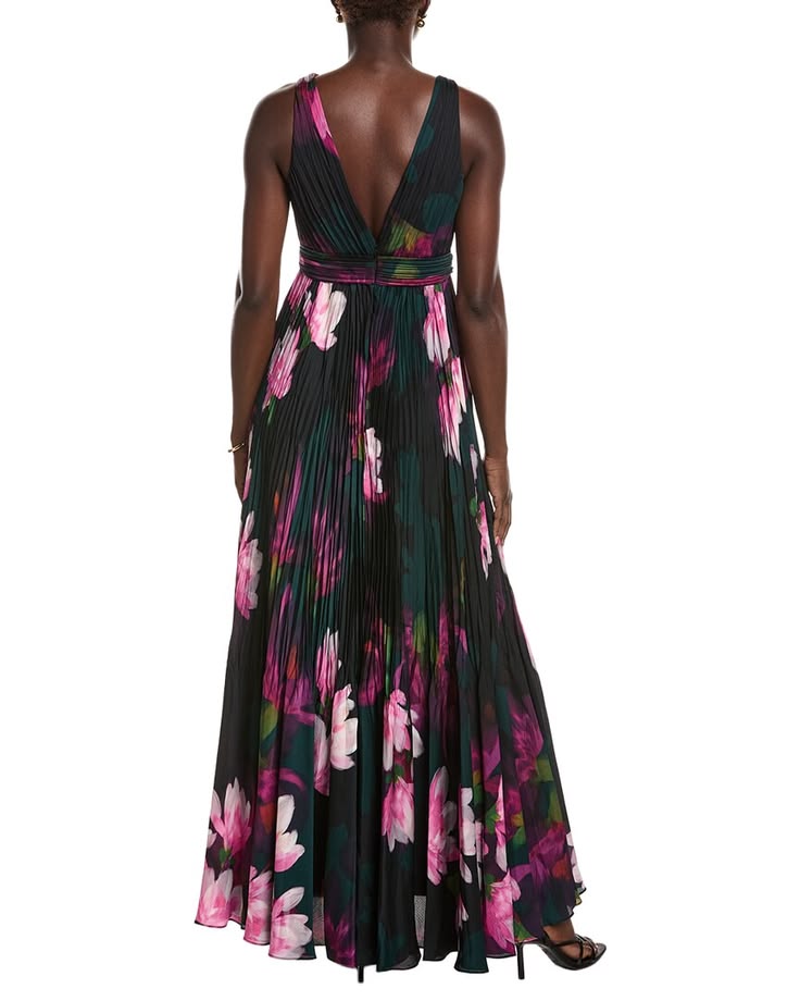 Ungaro Vera Deep V Neck Maxi Dress