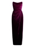 Elie Saab Velvet Midi Dress Purple
