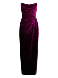 Elie Saab Velvet Midi Dress Purple