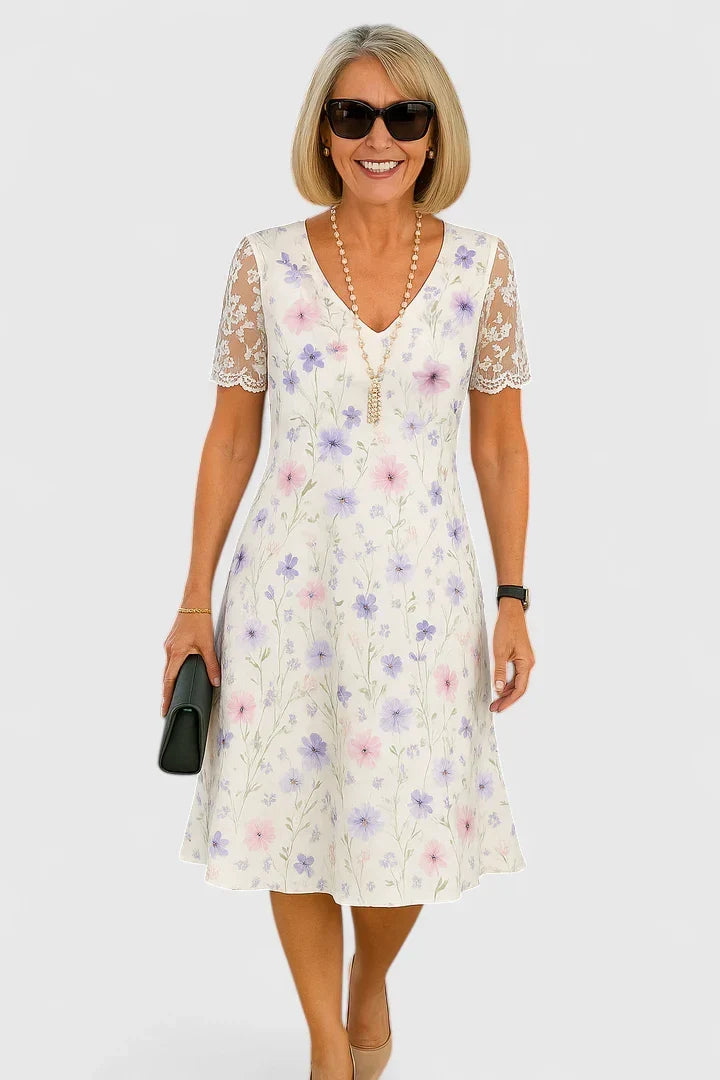 Brislyn | Elegant Midi Dress White 1