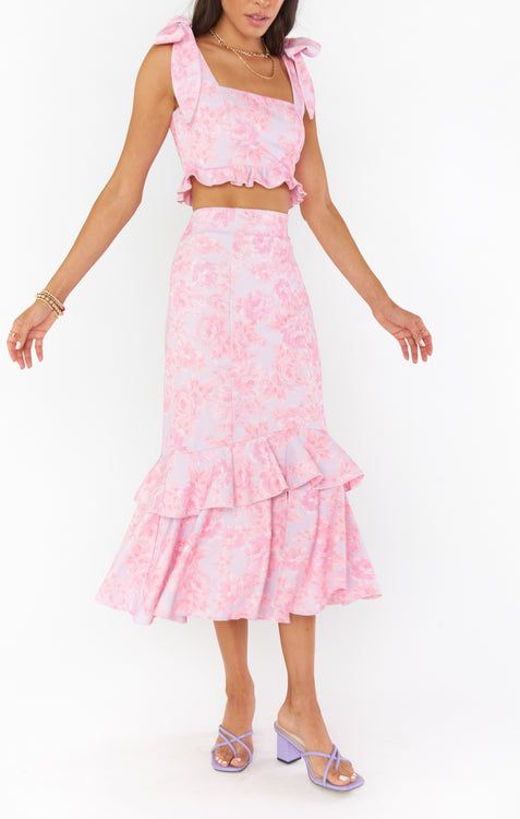 Paris Gown ~ Blushing Floral Stretch