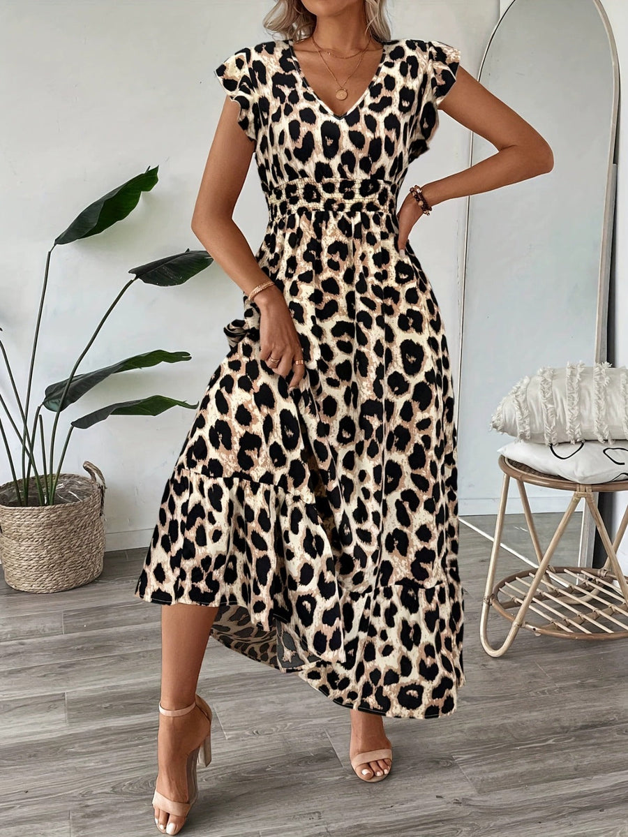 Serenella – Baroque Maxi Dress with V-Neckline