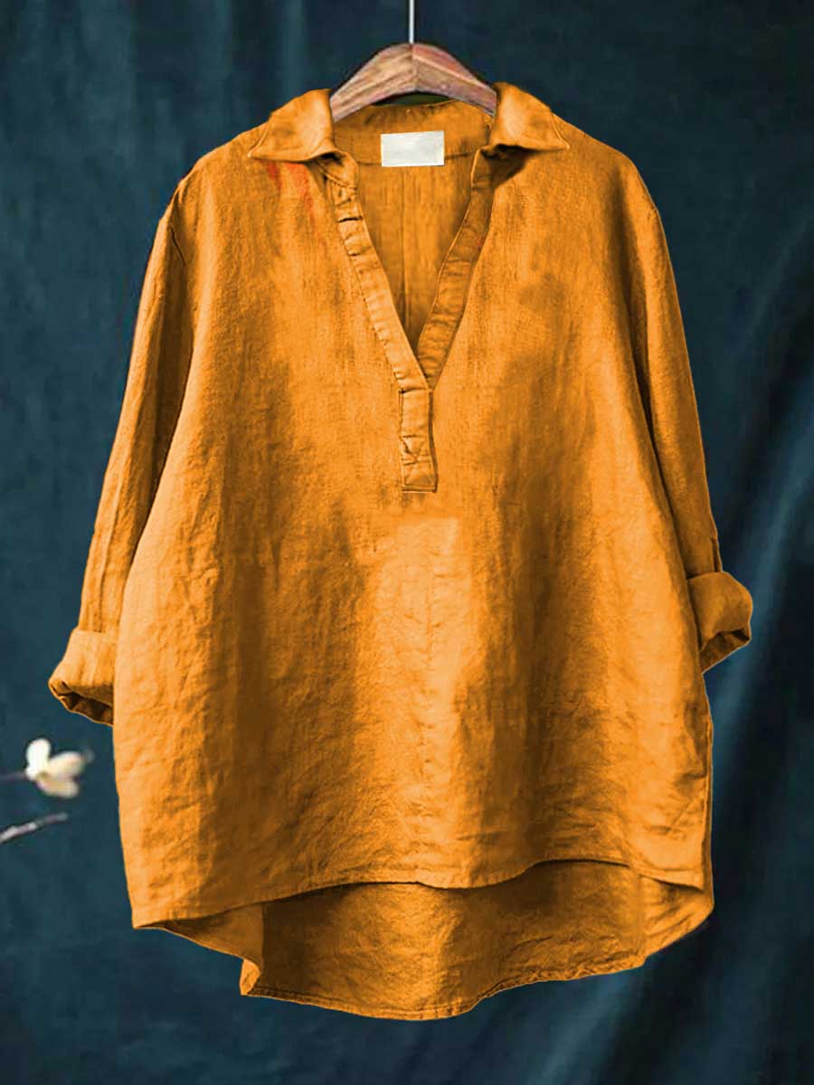 Galatea - Elegant Linen Summer Blouse