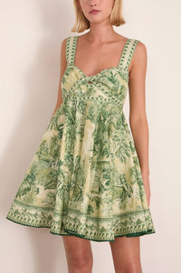 Sara Mini Twist Sundress in Green