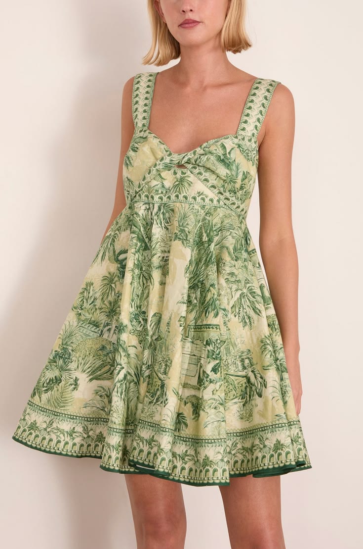 Sara Mini Twist Sundress in Green