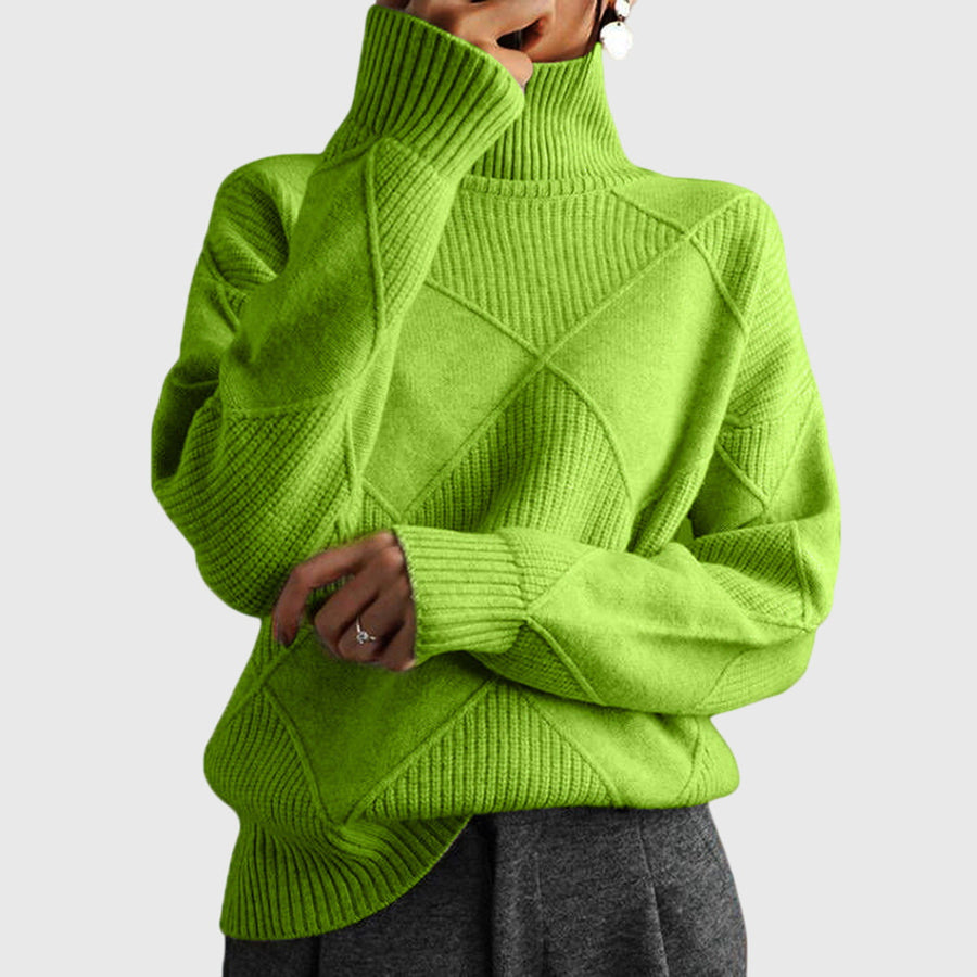 Angela - Turtleneck Sweater Green