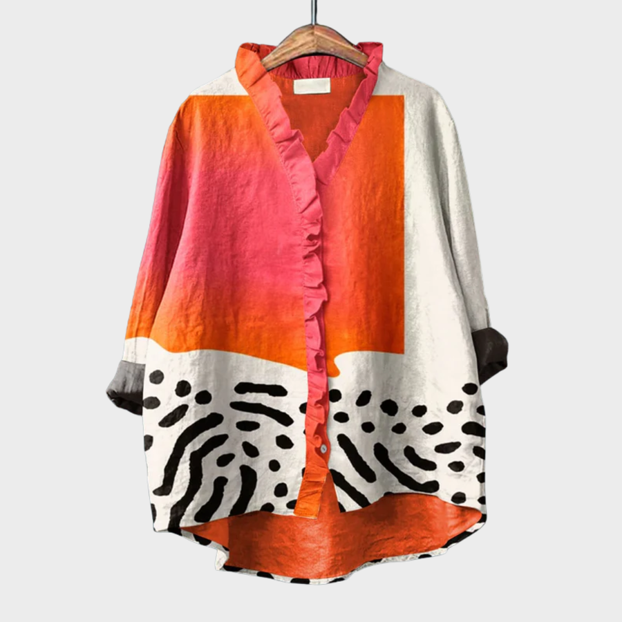 Thessaly - Elegant Linen Summer Blouse