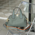 Faux Leather Bag with Metal Hardware - Marcela