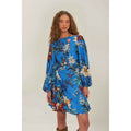 Farm Rio Dress Farm Rio Blue Surreal Flowers Wrap Lenzing Ecovero Mini