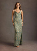Leah Platinum Teal Gown