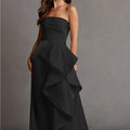 Dress Elegant Black Strapless Gown Color: Black Size: 10