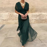 Madison | Chiffon Off-Shoulder Midi Dress Ruched Twist Front 5