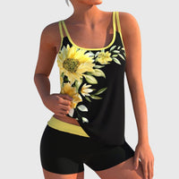 Victoria – Floral Tankini with Shorts & Tummy-Flattening Effect